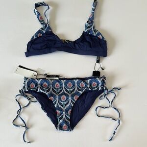 Tavik Blue and Floral Bikini Set